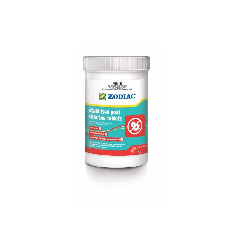 Zodiac Stabilised Pool Chlorine Tablets - 1kg Pool Chemical