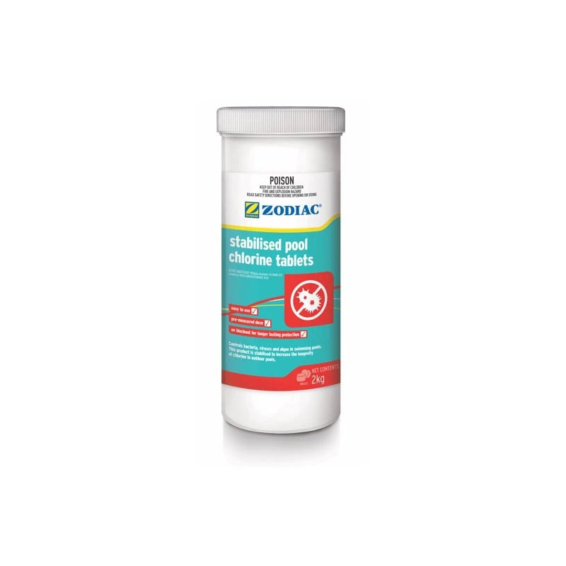 Zodiac Stabilised Pool Chlorine Tablets - 2kg Pool Chemical